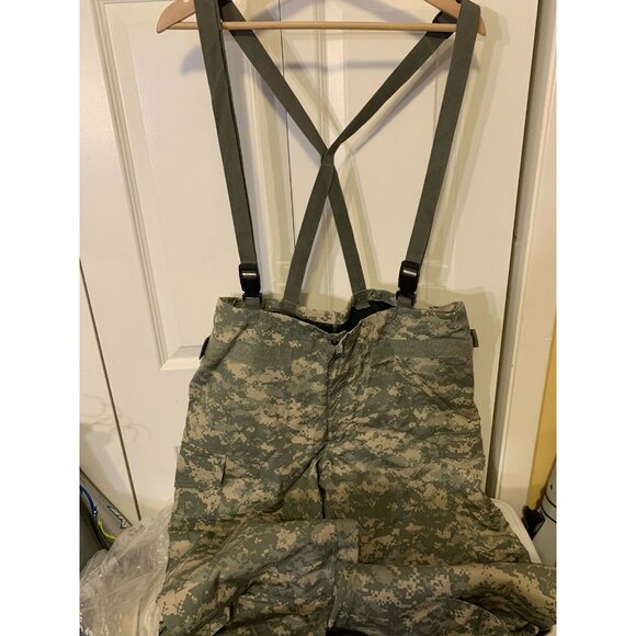 Overgarment Chemical Protective Camo Pant Sz M  Short Overall Suspenders Green - Picture 3 of 6